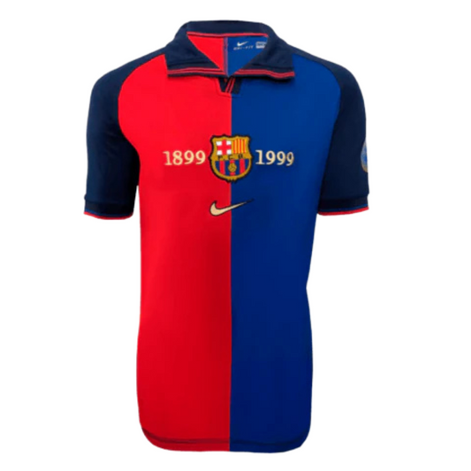 Jersey Barcelona 100 Anos Retro 1999 Azul e Grená - Nike