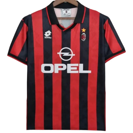 Jersey Milan Retro Vermelha e Preta Lotto - 1995/1996