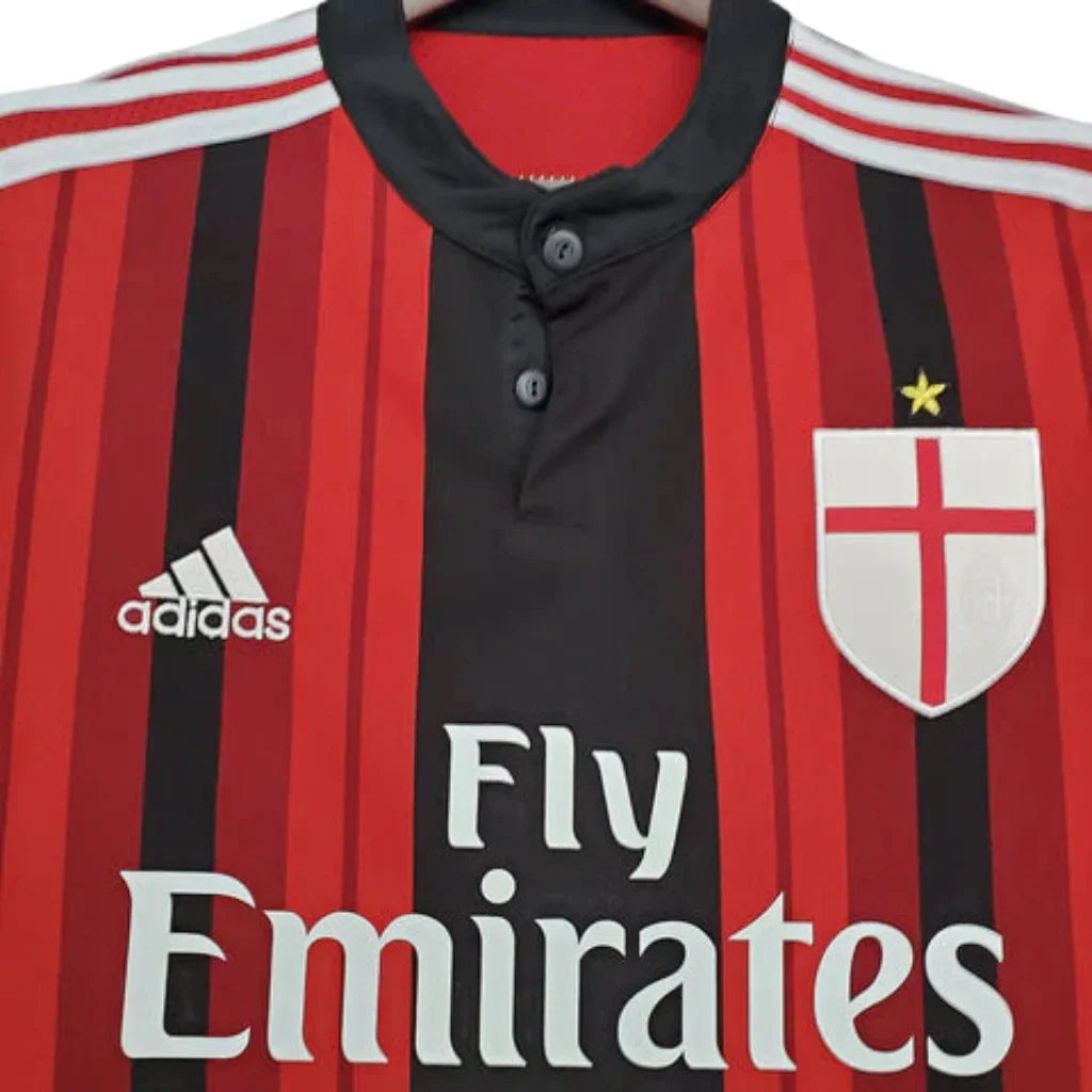 Jersey Milan Retro Vermelha e Preta - 14/15