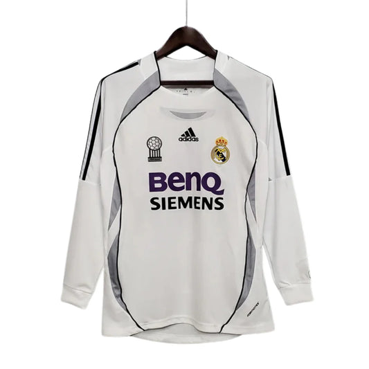 Jersey Manga Longa Real Madrid Adidas Branco - 06/07